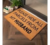 Artsy Doormats Please Hide All Parcels From My Husband Country Size Coir Doormat