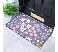 Artsy Doormats Purple Floral Pattern Indoor Outdoor Doormat (70 X 40Cm)