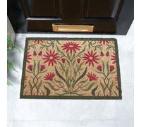 Artsy Doormats Red Green Floral Border Coir Doormat