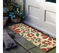 Artsy Doormats Red & Green Floral Pattern Doormat (120 X 40Cm)
