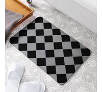 Artsy Doormats Square Pattern Grey Stone Non Slip Bath Mat