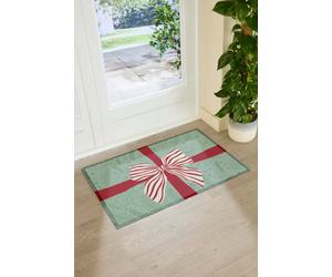 Artsy Doormats Stripey Bow Indoor Outdoor Doormat