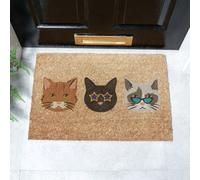 Artsy Doormats Three Cool Cats On Coir Doormat