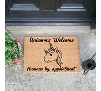 Artsy Doormats Unicorns Welcome, Humans By Appointment Doormat