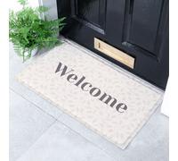 Artsy Doormats Welcome Cream Leaf Indoor Outdoor Doormat (70 X 40Cm)