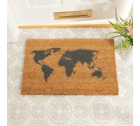Artsy Doormats World Map Grey Doormat - Regular 60X40Cm