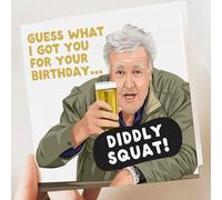 Artsy Gift Co - Funny Birthday Card - Diddly Squat Jeremy Clarkson Birthday Card - For Sister brother Friend him her dad brother uncle