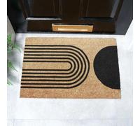 Artsy Mats - Abstract Half Moon Coir Doormat - Made from Tufted Coconut Fibre - Non-Slip Natural Rubber Backed Doormats Indoor - Heavy Duty, Decorative OutDoormats, (60x40cm)