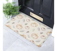 Artsy Mats Autumn Sketch Pumpkin Pattern - Stylish Indoor & Outdoor Mat - Non Slip, Weatherproof, Washable Dirt Trapper 40x70 cm