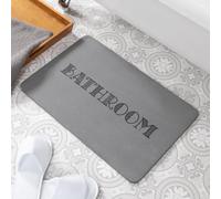 Artsy Mats - Bathroom Grey Stone Non-Slip Bath Mat - Super Absorbent, Quick Drying and Durable Stone Bath Mat - Slip-Resistant Rubber Base, Easy to Clean - Absorbent Stone Shower Mats, (60 x 39cm)
