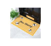 Artsy Mats Bee Happy Doormat in Yellow | Size: 40 cm x 70 cm Artsy Mats Yellow 40 cm x 70 cm