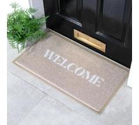 Artsy Mats Beige Welcome Pattern Indoor & Outdoor Door Mat - Incredibly & Weatherproof Doormats - Non Slip Mat, (70x40 cm)