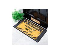 Artsy Mats Beware of the Cat Doormat (70 x 40cm) in Yellow | Size: 40 cm x 70 cm Artsy Mats Yellow 40 cm x 70 cm