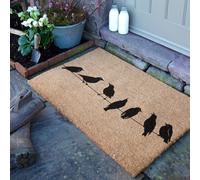 Artsy Mats Birds On Wire Doormat (90 x 60cm) in Brown | Size: 90 cm x 60 cm Artsy Mats Brown 90 cm x 60 cm