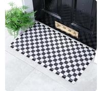 Artsy Mats Black Check Pattern Indoor & Outdoor Doormat - Incredibly Durable & Weatherproof Doormats - Washable Non Slip Mat, (70x40cm)