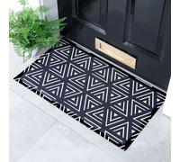 Artsy Mats Black Geometric Triangles Indoor & Outdoor Doormat - 70x40cm | Size: 40 cm x 70 cm Artsy Mats Black 40 cm x 70 cm
