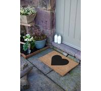 Artsy Mats Black Heart Doormat in Beige | Size: 40 cm x 60 cm Artsy Mats Beige 40 cm x 60 cm