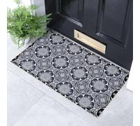 Artsy Mats Black & White Floral Pattern Indoor & Outdoor Door Mat - Incredibly Durable & Weatherproof Doormats - Non Slip Mat, (70x40 cm)