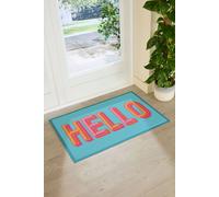 Artsy Mats Blue Hello Indoor Outdoor Doormat (90 x 60cm) | Size: 90 cm x 60 cm Artsy Mats Blue 90 cm x 60 cm