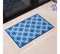 Artsy Mats Blue Mosaic Tile Indoor Washable Doormat | Size: 50 cm x 80 cm Artsy Mats Blue 50 cm x 80 cm
