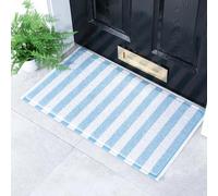Artsy Mats Blue Striped Pattern Indoor & Outdoor Door Mat - Incredibly Durable & Weatherproof Doormats - Non Slip Mat, (70x40 cm)
