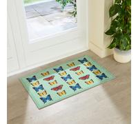 Artsy Mats Butterfly Pattern Indoor Washable Doormat 80x50cm in Light Green | Size: 50 cm x 80 cm Artsy Mats Light Green 50 cm x 80 cm