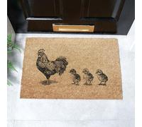 Artsy Mats Chickens and Chicks Coir Doormat Indoor & Outdoor Door Mat - Easy To Clean, Durable Indoor Door Mat For Entryway & Outdoor Mat - Anti-Slip, Dirt-Trapping Floor Mat (60 x 40cm)