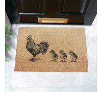 Artsy Mats Chickens & Chicks Doormat (60 x 40cm) in Brown | Size: 40 cm x 60 cm Artsy Mats Brown 40 cm x 60 cm