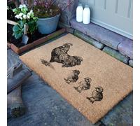 Artsy Mats Chickens & Chicks Doormat (90 x 60cm) in Brown | Size: 60 cm x 90 cm Artsy Mats Brown 60 cm x 90 cm