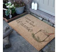 Artsy Mats Come In, We Have Hot Chocolate Coir Doormat (90 x 60cm) in Brown | Size: 60 cm x 90 cm Artsy Mats Brown 60 cm x 90 cm