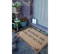 Artsy Mats Country Home Maison De Champagne Extra Large Doormat in Black | Size: 60 cm x 90 cm Artsy Mats Black 60 cm x 90 cm