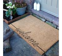 Artsy Mats - Country Welscribble Coir Door Mat - Made from Tufted Coconut Fibre - Non-Slip Natural Rubber Backed Door Mats Indoor - Decorative Outdoor Mats, (90x60cm)