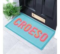 Artsy Mats Croeso Indoor Outdoor Doormat (70 x 40cm) in Blue | Size: 40 cm x 70 cm Artsy Mats Blue 40 cm x 70 cm