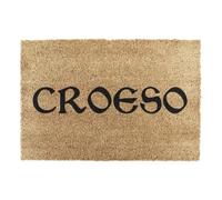 Artsy Mats Croeso Welsh Doormat - Natural Coconut Fibre Entrance Mat with Non-Slip Rubber Backing, Reduced Shedding, Durable Indoor & Outdoor Sheltered Door Mat, 60 x 40cm