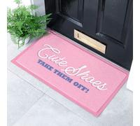 Artsy Mats Cute Shoes But Take Them Off-Indoor & Outdoor Doormat - 70x40cm in Pink | Size: 40 cm x 70 cm Artsy Mats Pink 40 cm x 70 cm