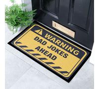 Artsy Mats Dad Jokes Ahead Indoor & Outdoor Doormat - 70x40cm in Yellow | Size: 40 cm x 70 cm Artsy Mats Yellow 40 cm x 70 cm