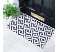 Artsy Mats Diamond Black and White Pattern Indoor & Outdoor Door Mat - Incredibly Durable & Weatherproof Doormats - Non Slip Mat, (70x40 cm)