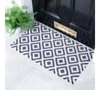 Artsy Mats Diamond Black and White Pattern Indoor & Outdoor Door Mat - Incredibly & Weatherproof Doormats - Non Slip Mat, (70x40 cm)