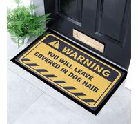 Artsy Mats Dog Hair Warning Indoor & Outdoor Doormat - 70x40cm in Yellow | Size: 40 cm x 70 cm Artsy Mats Yellow 40 cm x 70 cm