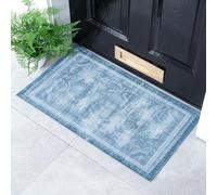 Artsy Mats Faded Blue Persian Style Pattern Indoor & Outdoor Door Mat - Incredibly Durable & Weatherproof Doormats - Non Slip Mat, (70x40 cm)