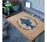 Artsy Mats Fishing Friends Welcome Doormat (90 x 60cm) in Brown | Size: 90 cm x 60 cm Artsy Mats Brown 90 cm x 60 cm
