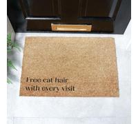 Artsy Mats Free Cat Hair With Every Visit Coir Doormat (60 x 40cm) in Brown | Size: 40 cm x 60 cm Artsy Mats Brown 40 cm x 60 cm