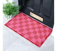 Artsy Mats Fuchsia Wavy Checkerboard Indoor & Outdoor Doormat - 70x40cm in Red | Size: 40 cm x 70 cm Artsy Mats Red 40 cm x 70 cm