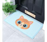 Artsy Mats Ginger Cat Face Doormat (70 x 40cm) in White | Size: 40 cm x 70 cm Artsy Mats White 40 cm x 70 cm