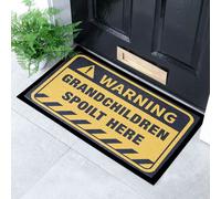 Artsy Mats Grandchildren Spoilt Here Indoor & Outdoor Doormat - 70x40cm in Yellow | Size: 40 cm x 70 cm Artsy Mats Yellow 40 cm x 70 cm