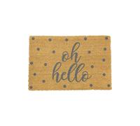 Artsy Mats Grey Oh Hello Doormat - Regular | Size: 40 cm x 60 cm Artsy Mats Grey 40 cm x 60 cm