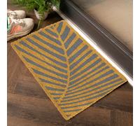 Artsy Mats Grey Palm Leaf Pattern Doormat | Size: 40 cm x 60 cm Artsy Mats Grey 40 cm x 60 cm
