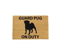 Artsy Mats Guard Pug doormat - Regular 60x40cm in Black | Size: 40 cm x 60 cm Artsy Mats Black 40 cm x 60 cm