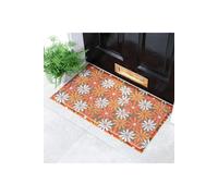 Artsy Mats Happy Flowers Doormat (70 x 40cm) in Orange | Size: 40 cm x 70 cm Artsy Mats Orange 40 cm x 70 cm