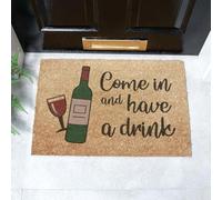 Artsy Mats - Have A Drink Doormat - Made from Tufted Coconut Fibre - Non-Slip Natural Rubber Backed Door Mats Indoor - Heavy Duty, Decorative Outdoor Mats (60x40cm)